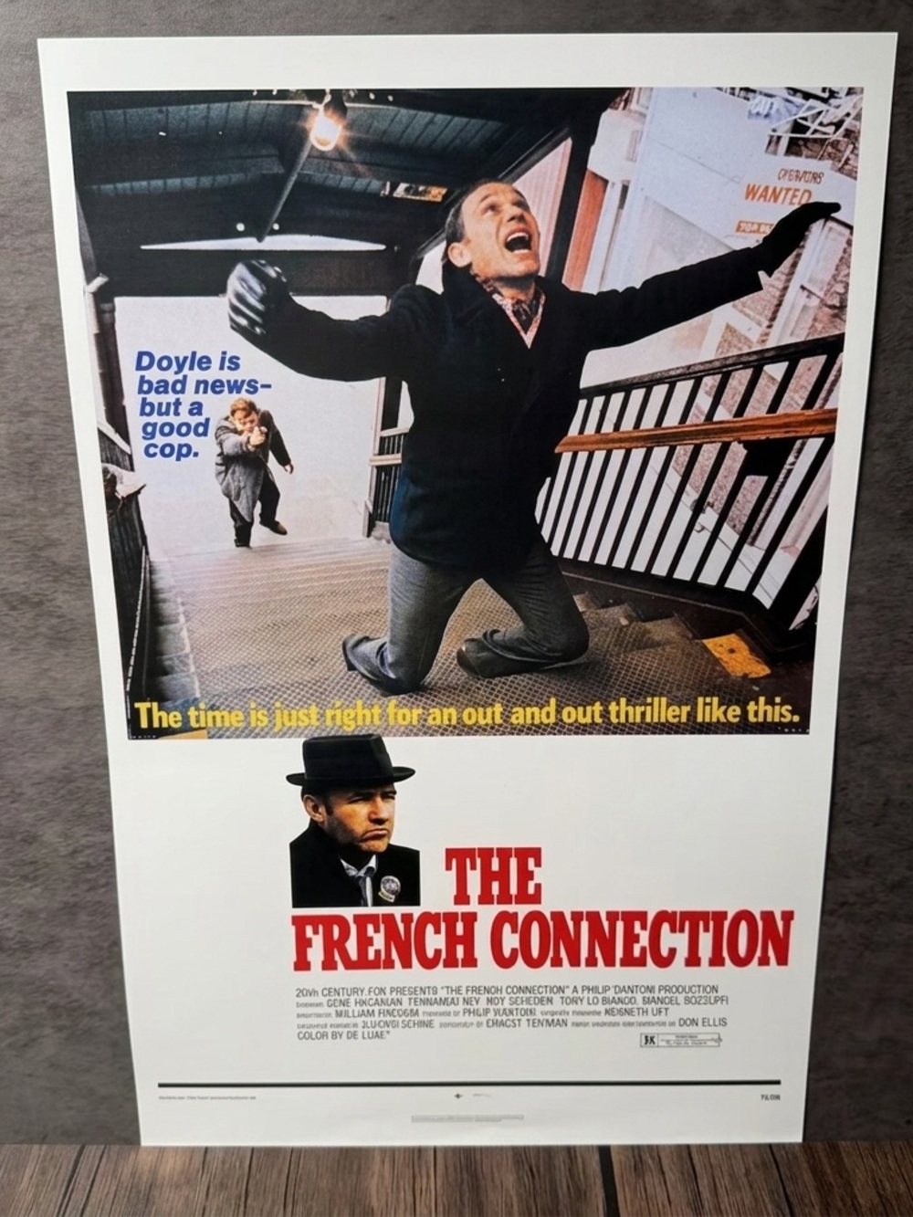 The French Connection Movie Poster Print lobby card - Black, White, Red